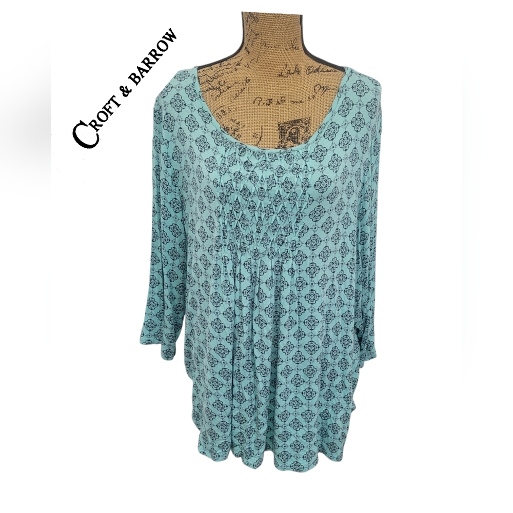 Croft & Barrow Women's Aqua Diamond Tunic